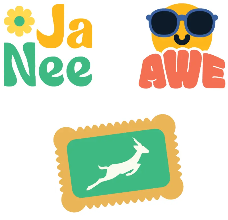 Visual Stickers: Ja Nee, AWE, Springbok Stamp